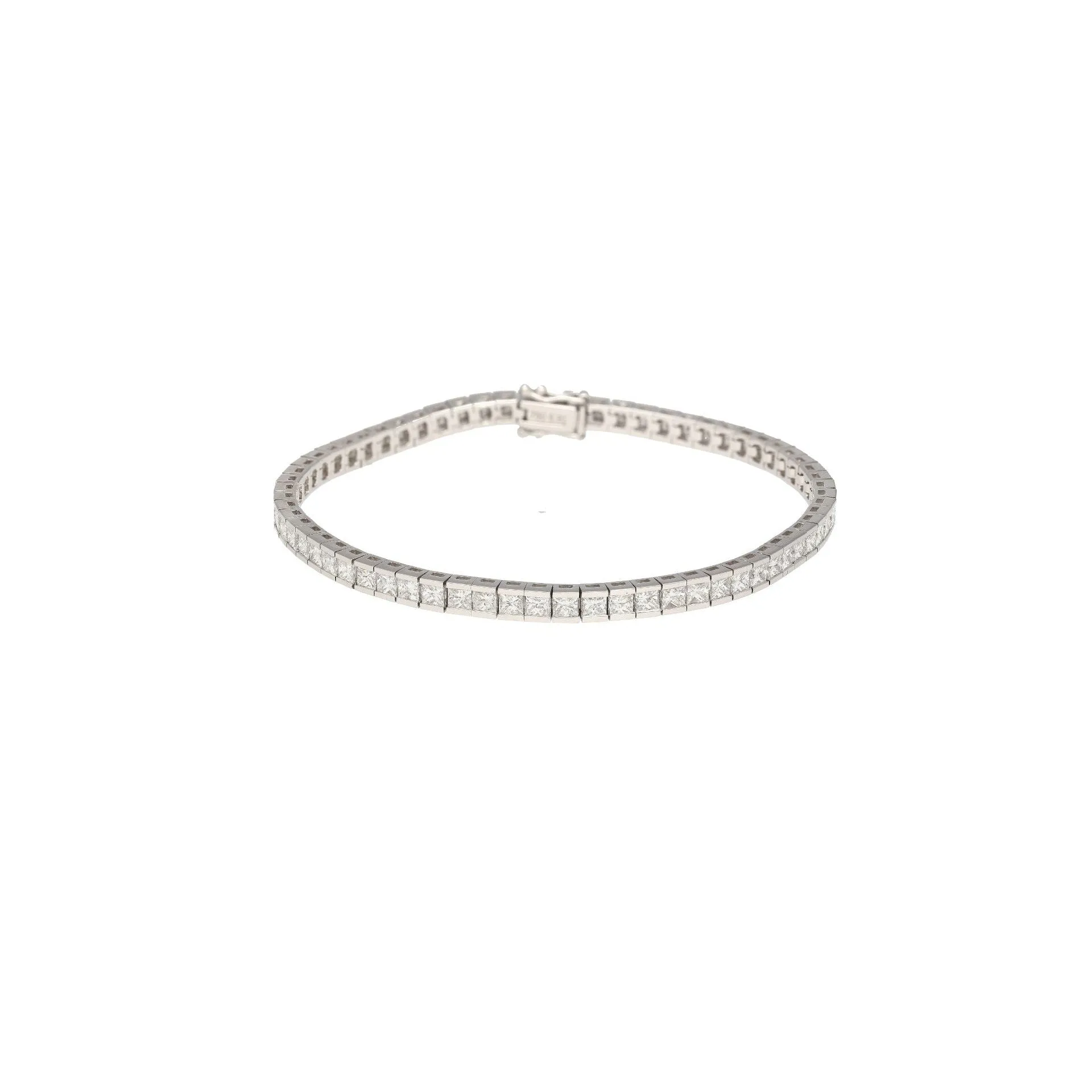 6 Carat Diamond Princess Cut Diamond Half Bezel Channel Tennis Bracelet
