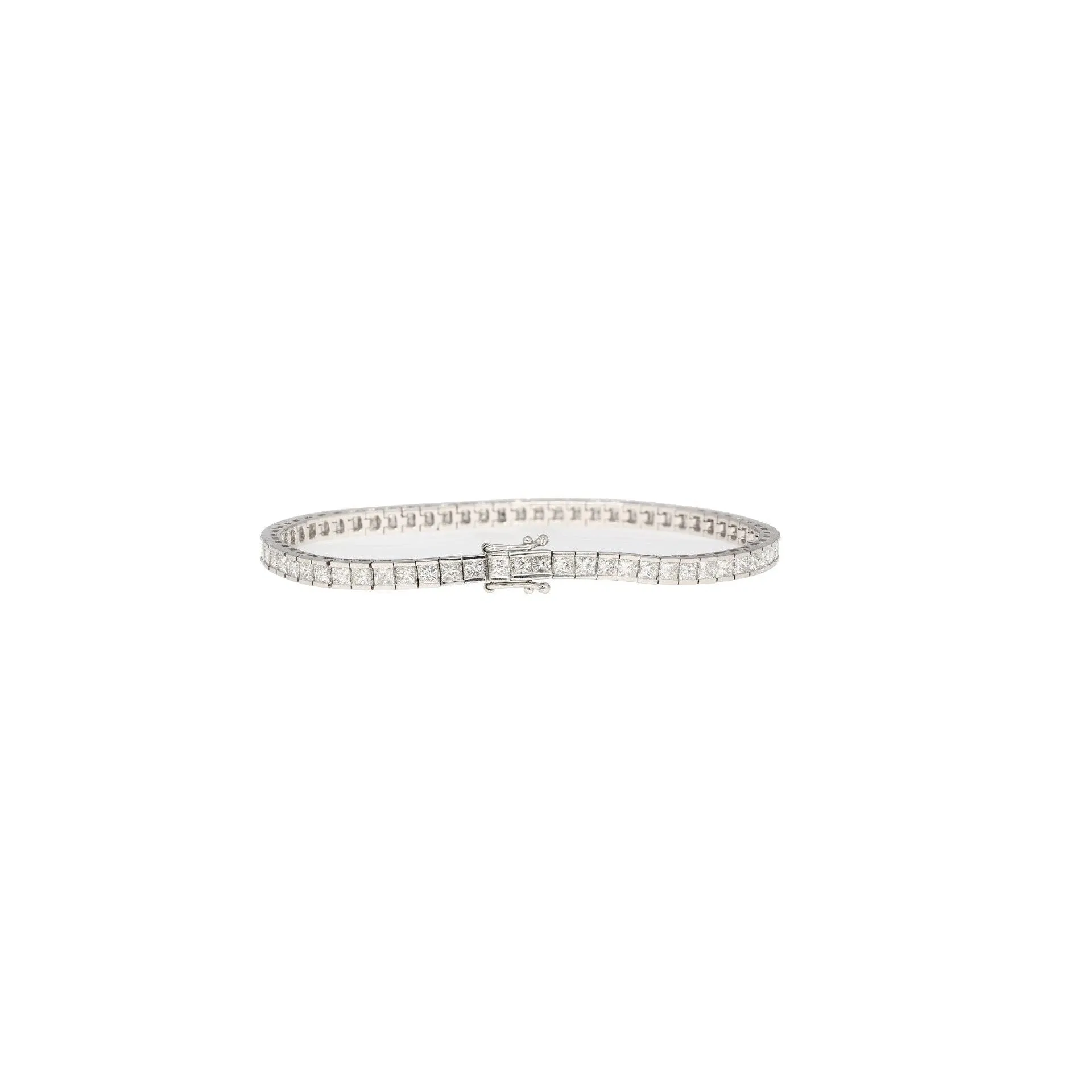 6 Carat Diamond Princess Cut Diamond Half Bezel Channel Tennis Bracelet