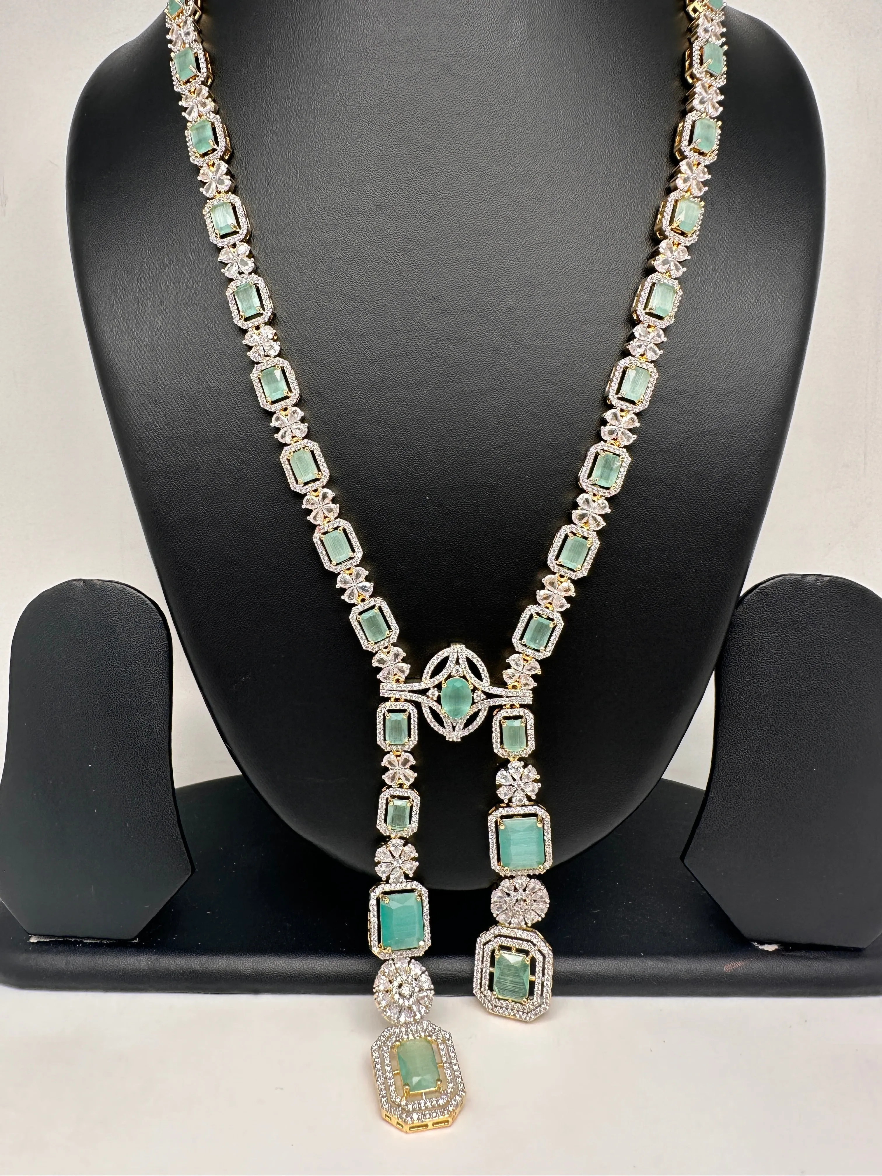 AD Color Stone Long Necklace
