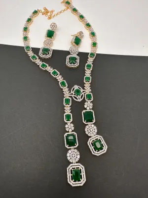 AD Color Stone Long Necklace