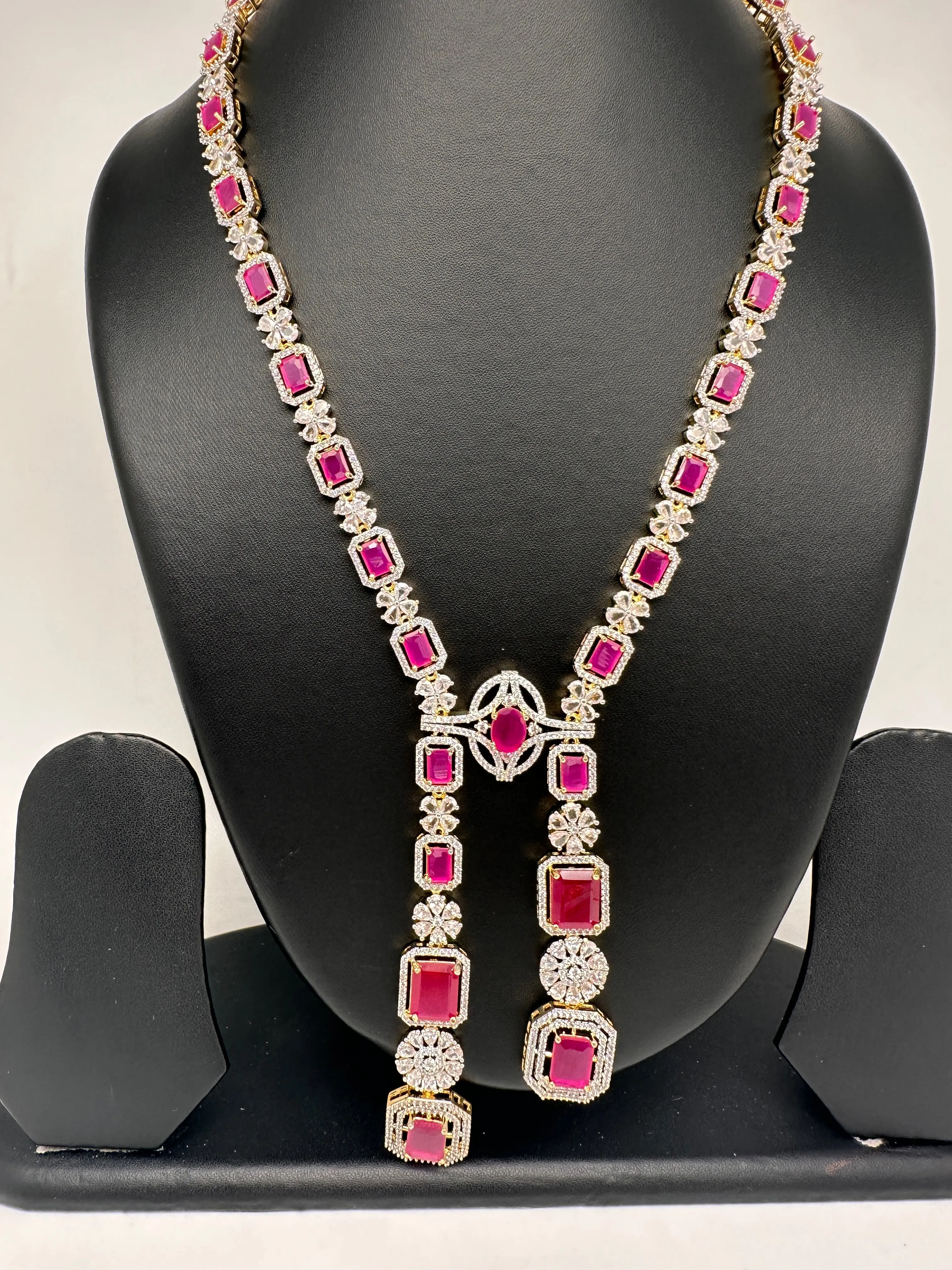 AD Color Stone Long Necklace