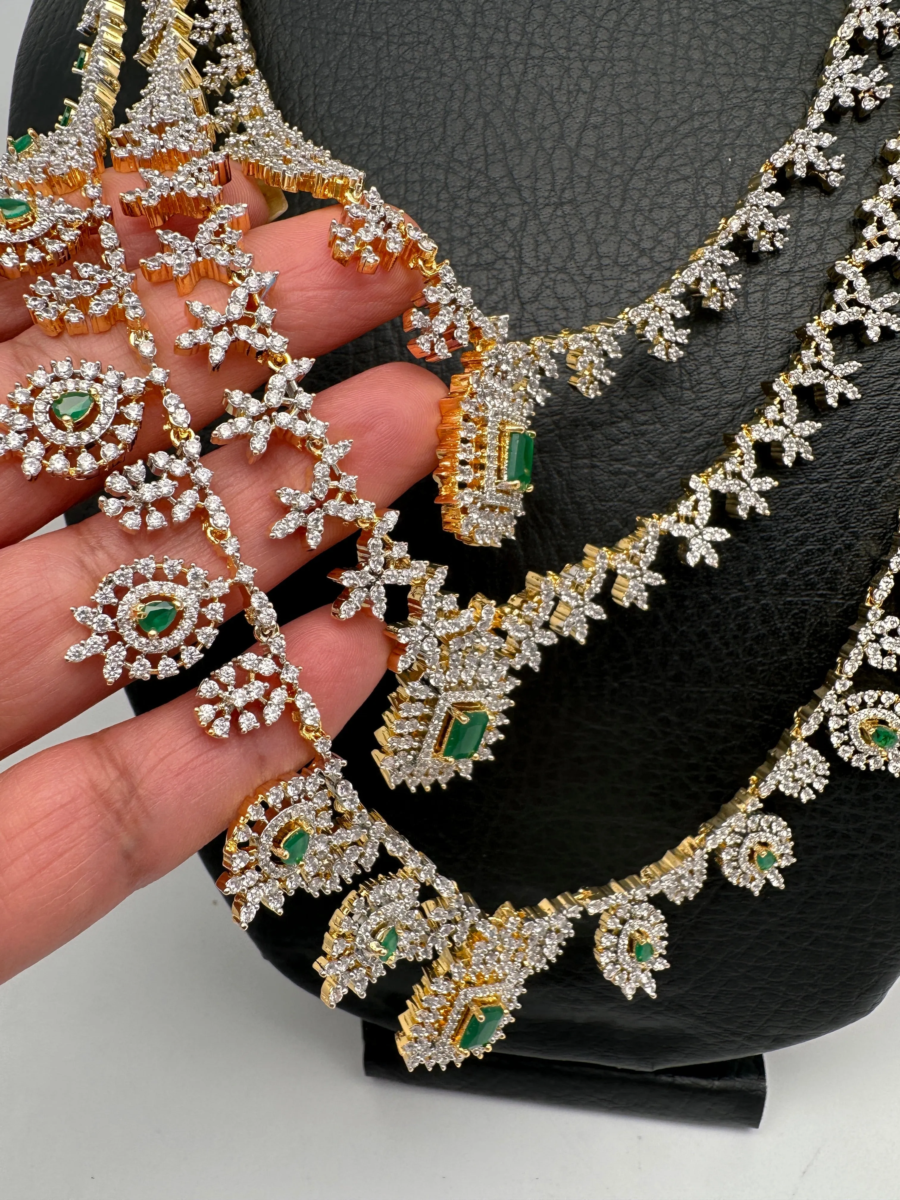 AD Color Stone Multi Layer Teen Lada Long Necklace