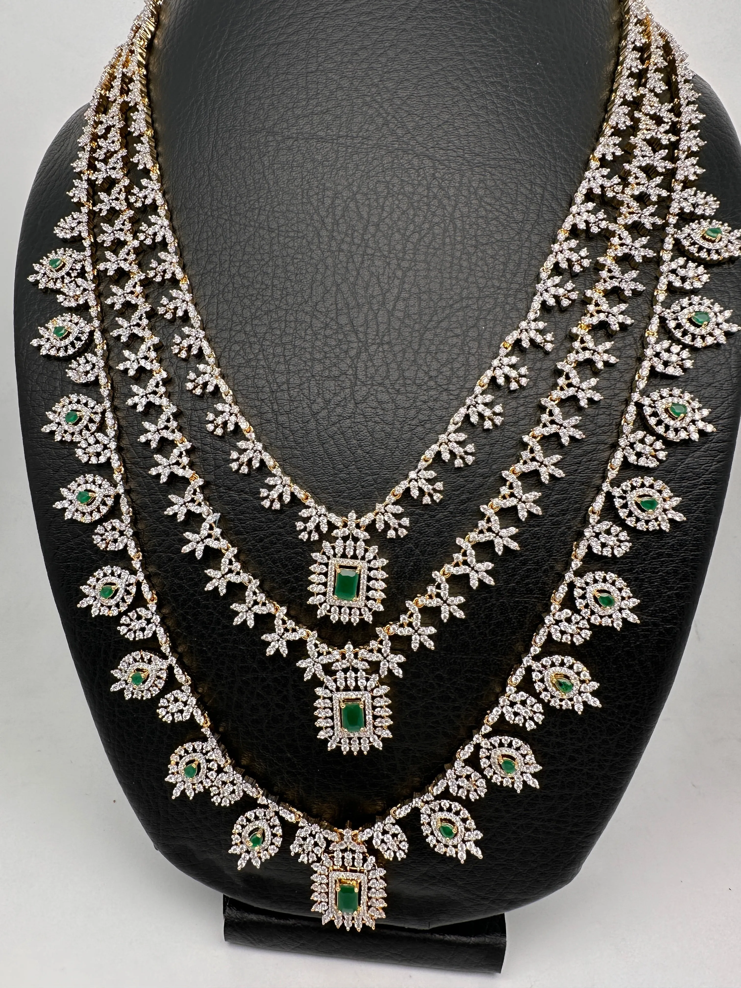 AD Color Stone Multi Layer Teen Lada Long Necklace