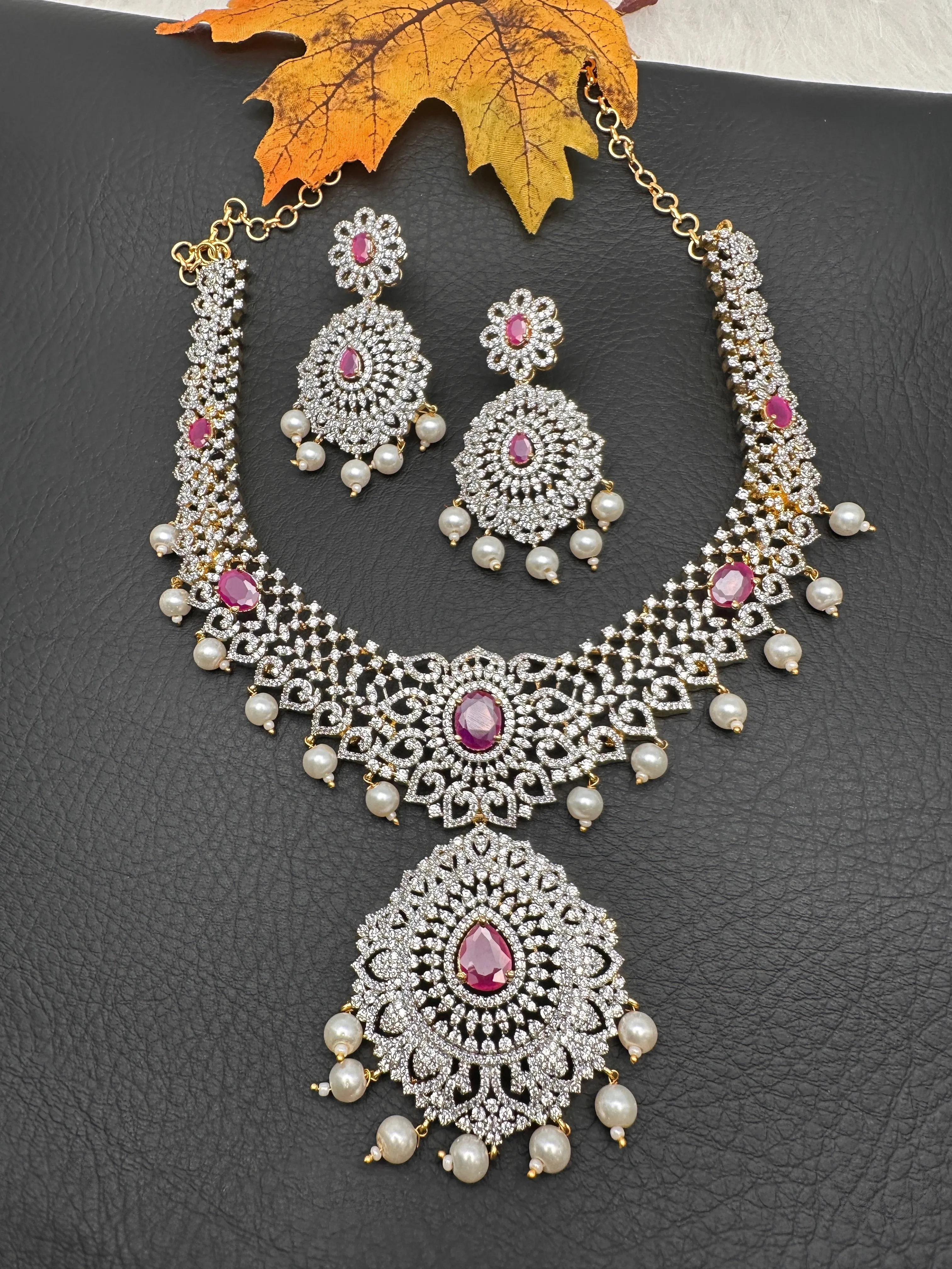 AD Color Stone Necklin Necklace