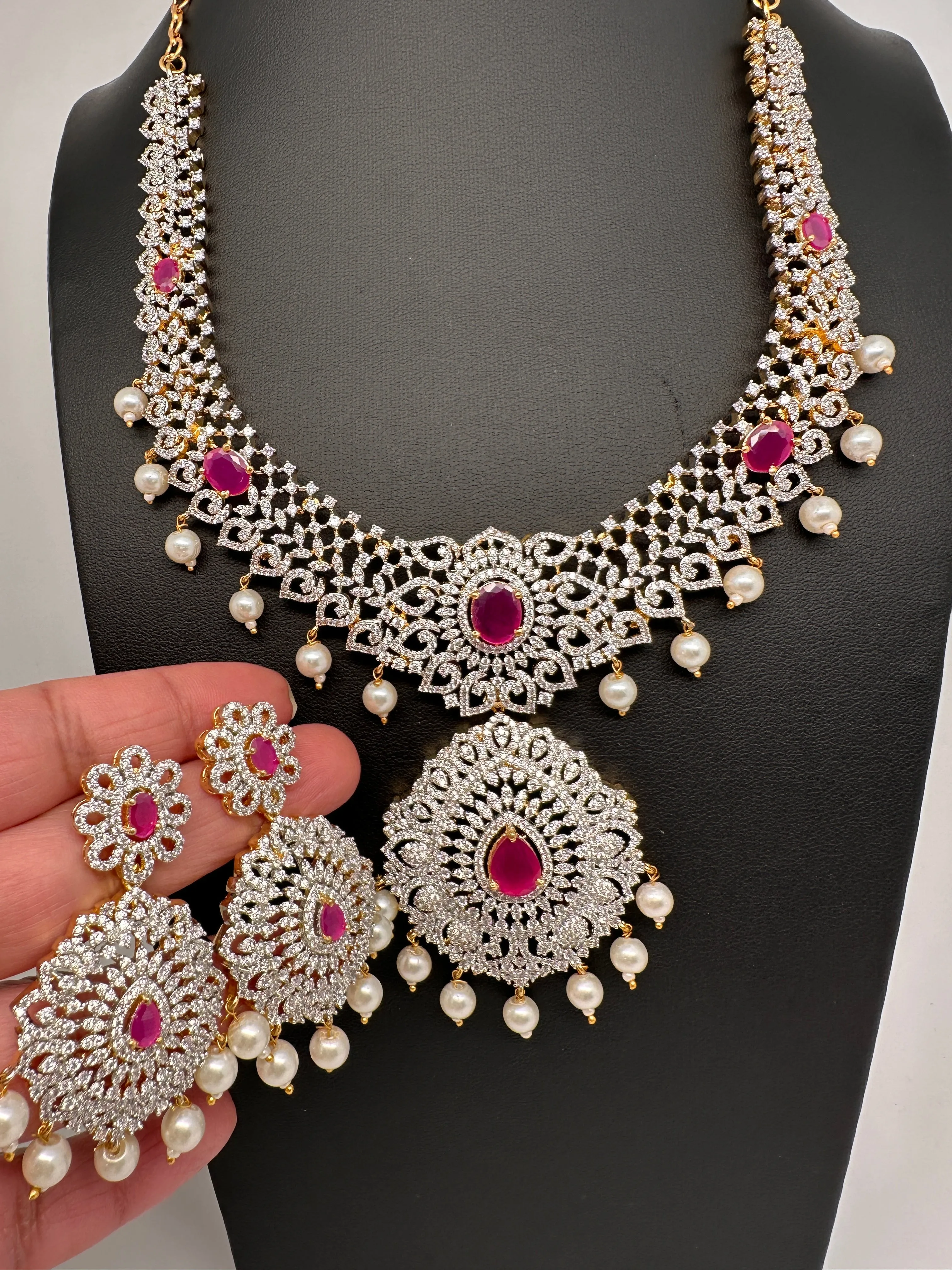 AD Color Stone Necklin Necklace