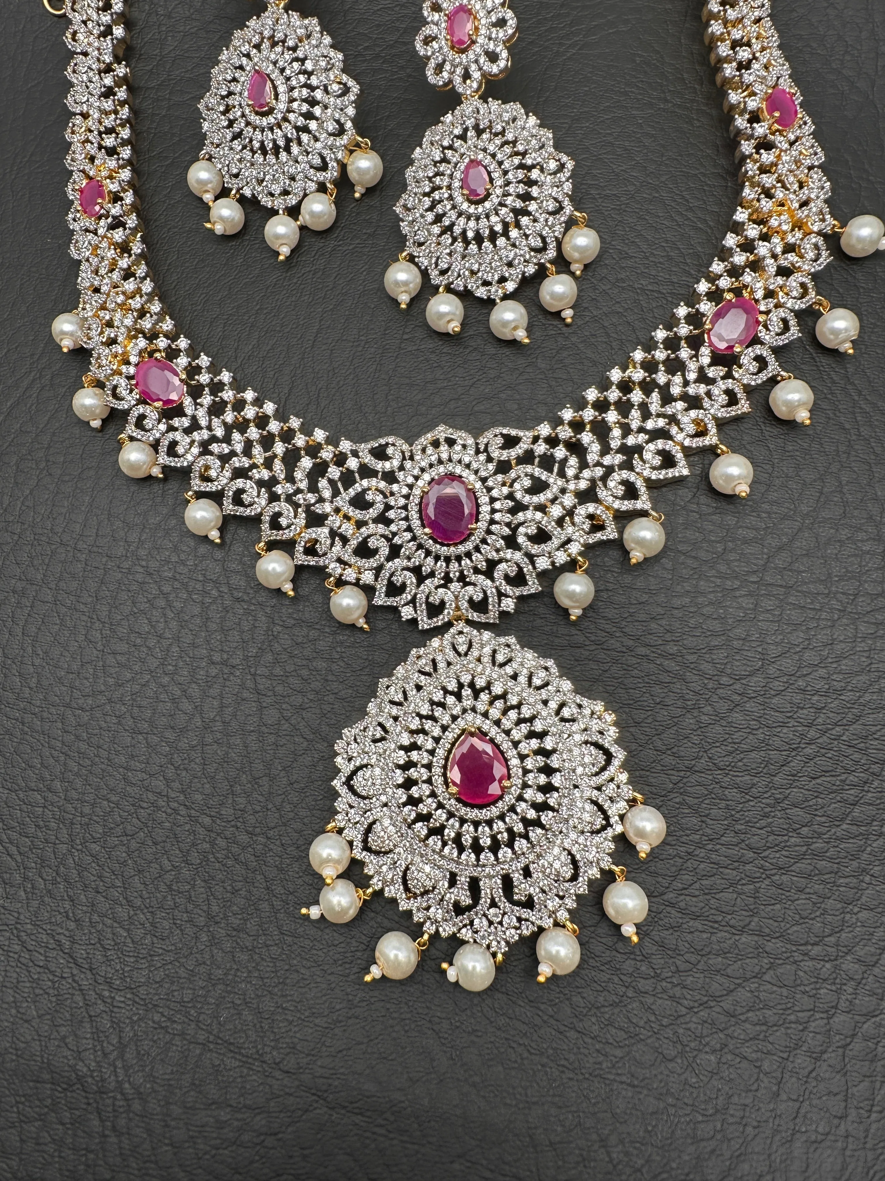 AD Color Stone Necklin Necklace