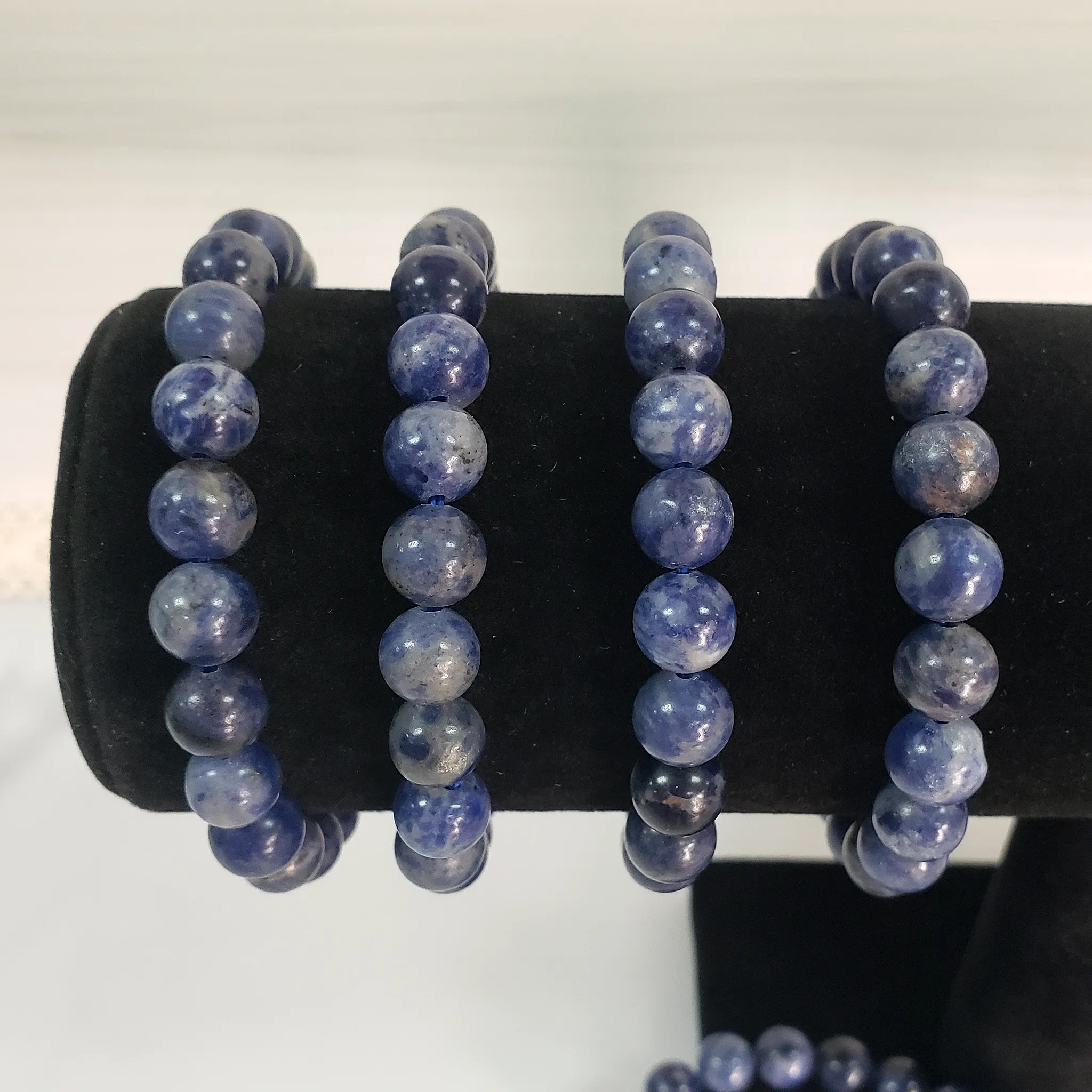 Blue Sodalite Crystal Natural Gemstone 7-8mm Beaded Bracelet