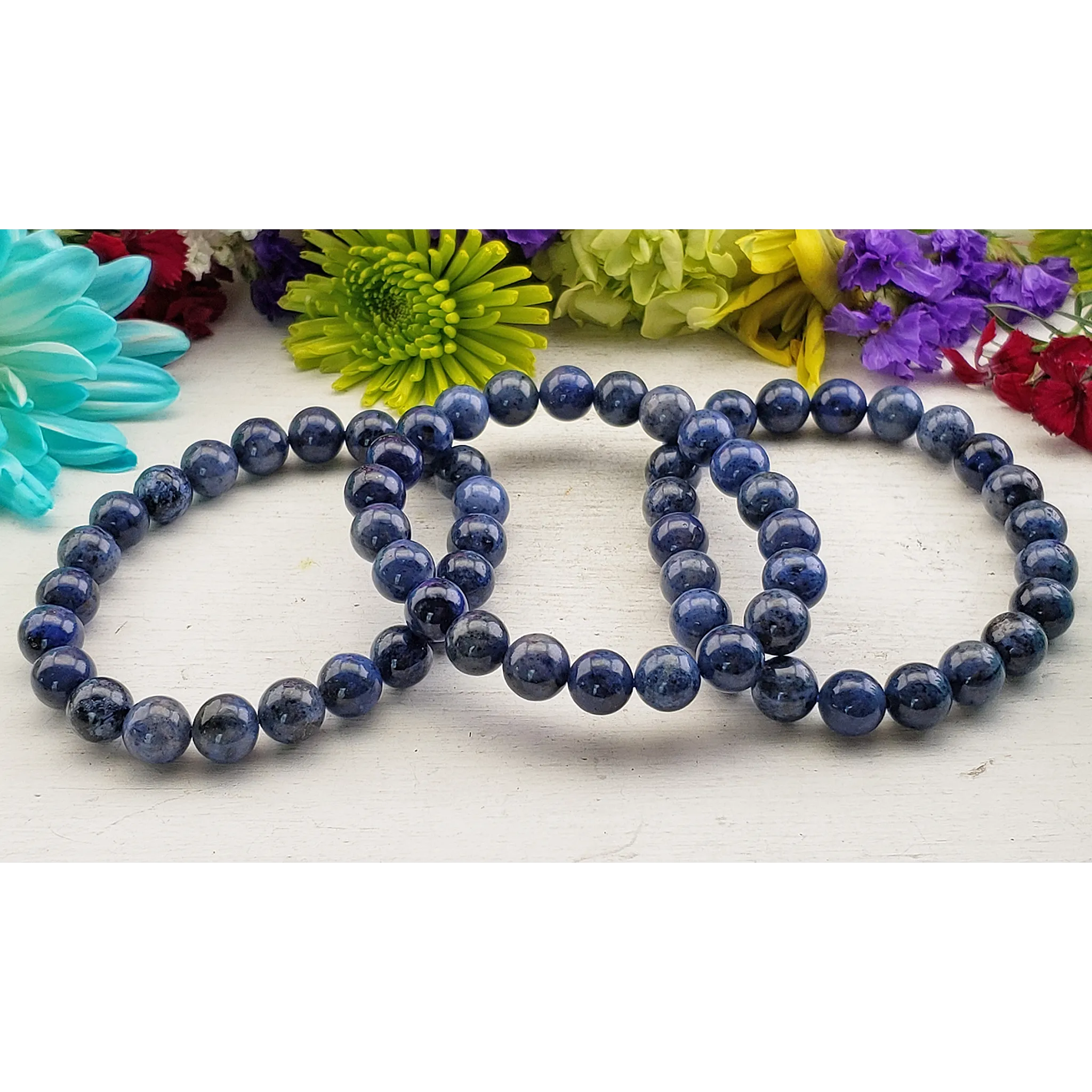 Blue Sodalite Crystal Natural Gemstone 7-8mm Beaded Bracelet