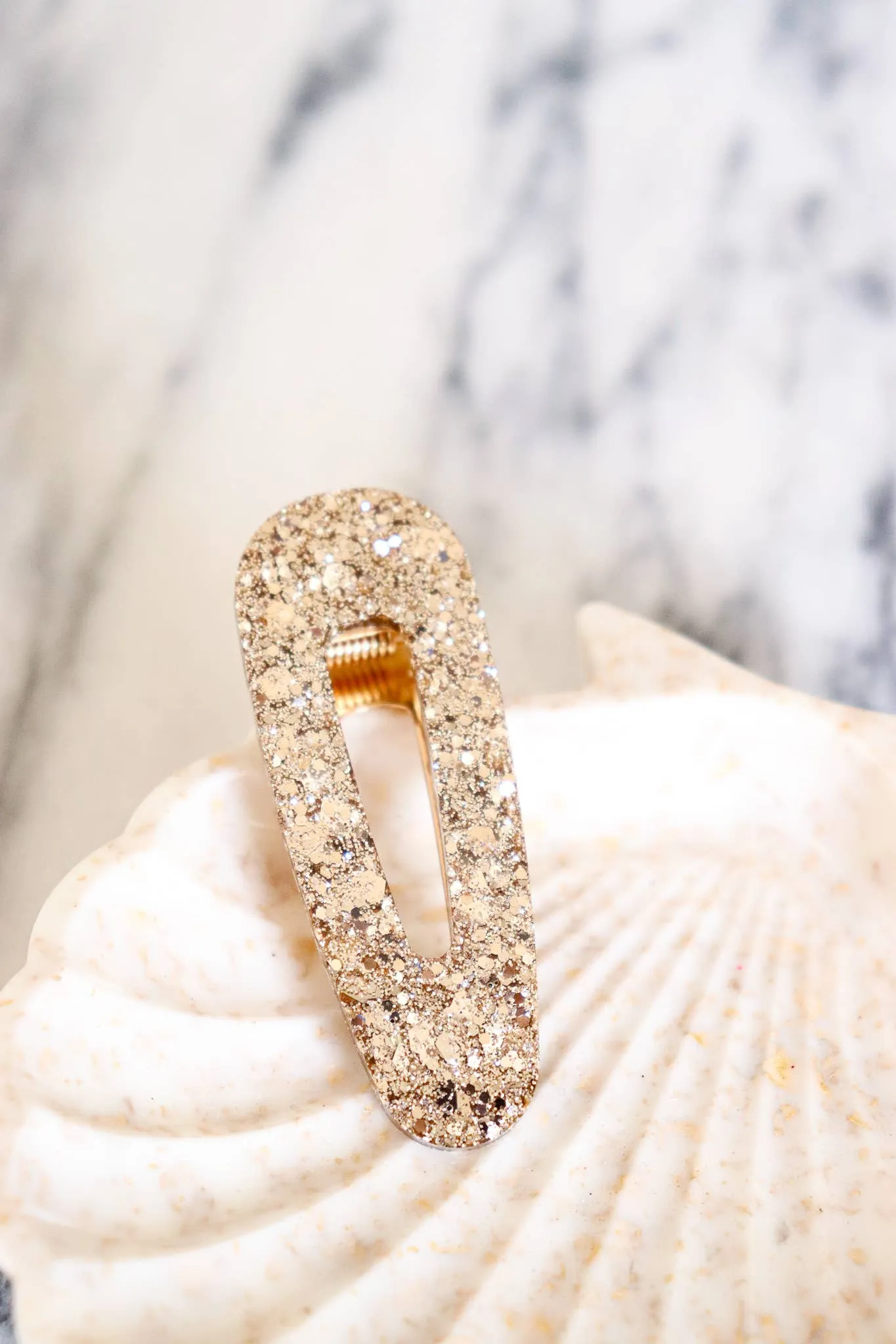 Champagne glitter triangle hair clip