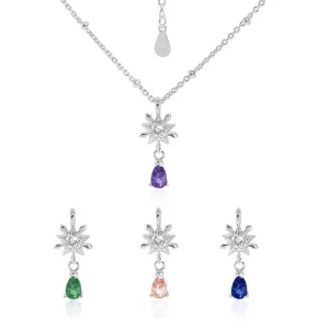 Elegant Snowflake Waterdrop CZ 925 Sterling Silver Necklace