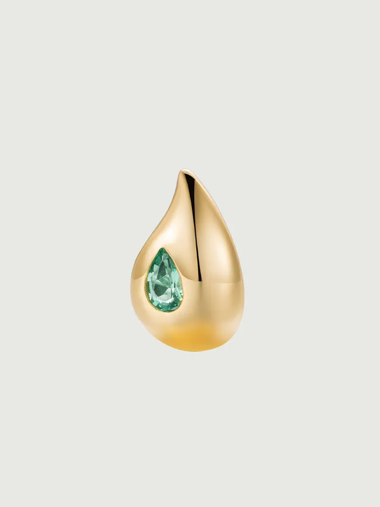 Emerald Teardrop Hoop Earrings
