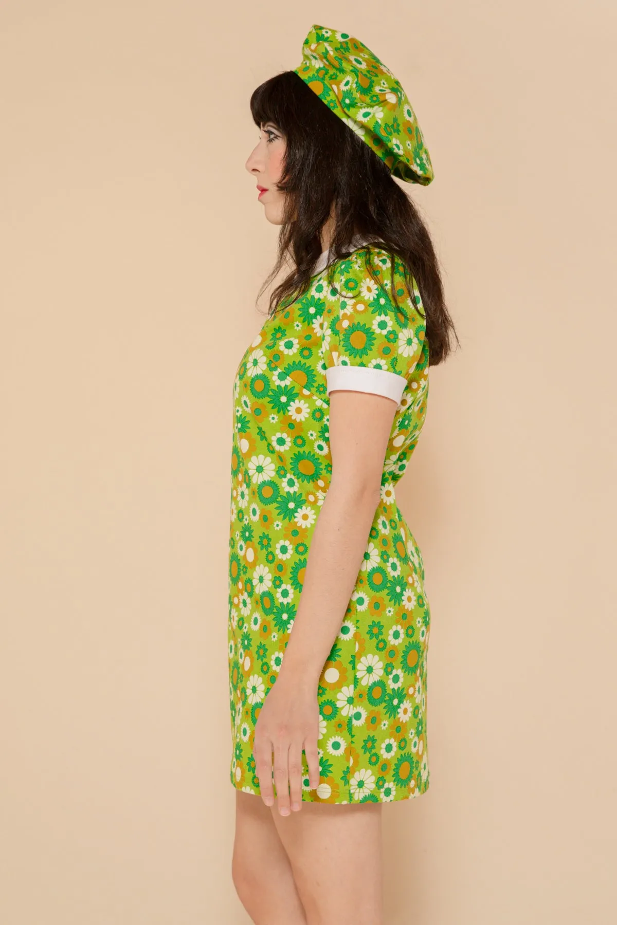 Green Daisy Mini-Dress - size: XS