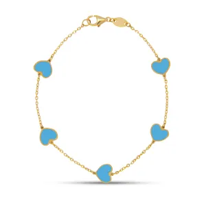 Heart Inlay Turquoise Bracelet