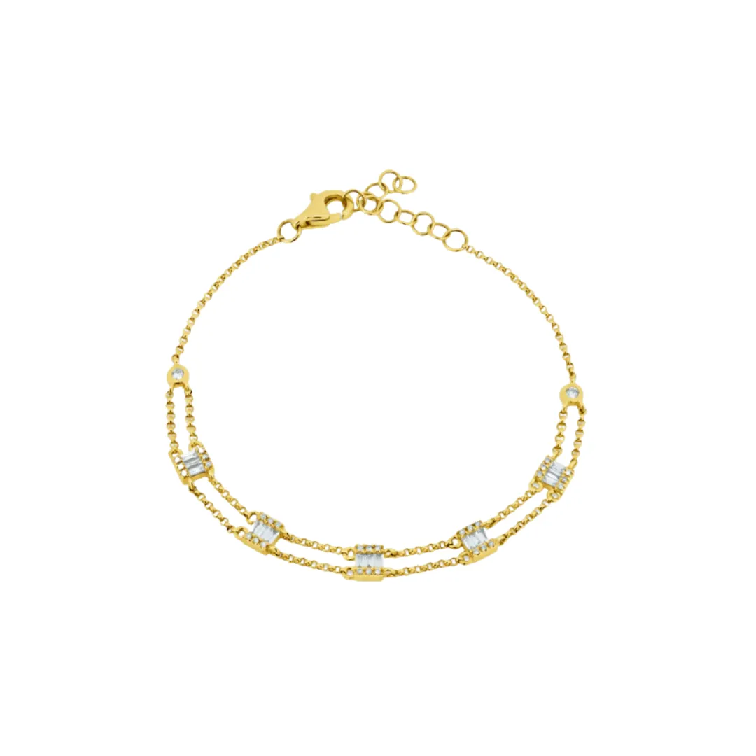 Illusion Baguette Station Bracelet