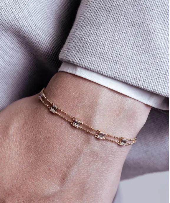 Illusion Baguette Station Bracelet