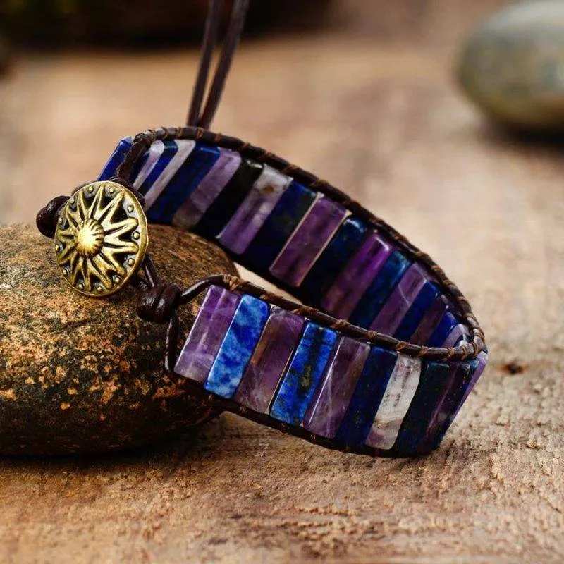 Lapis Lazuli and Amethyst Anti-Stress Bracelet