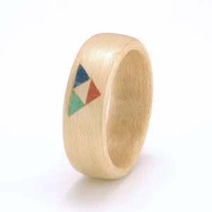 Maple with Red Glass, Lapis Lazuli & Malachite