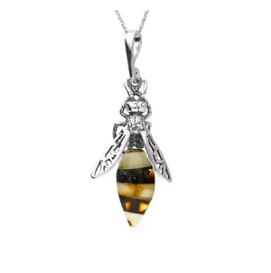 MILENA Necklace Silver and Amber Bee