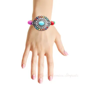 Multi Cracked Bead Turquoise Bracelet