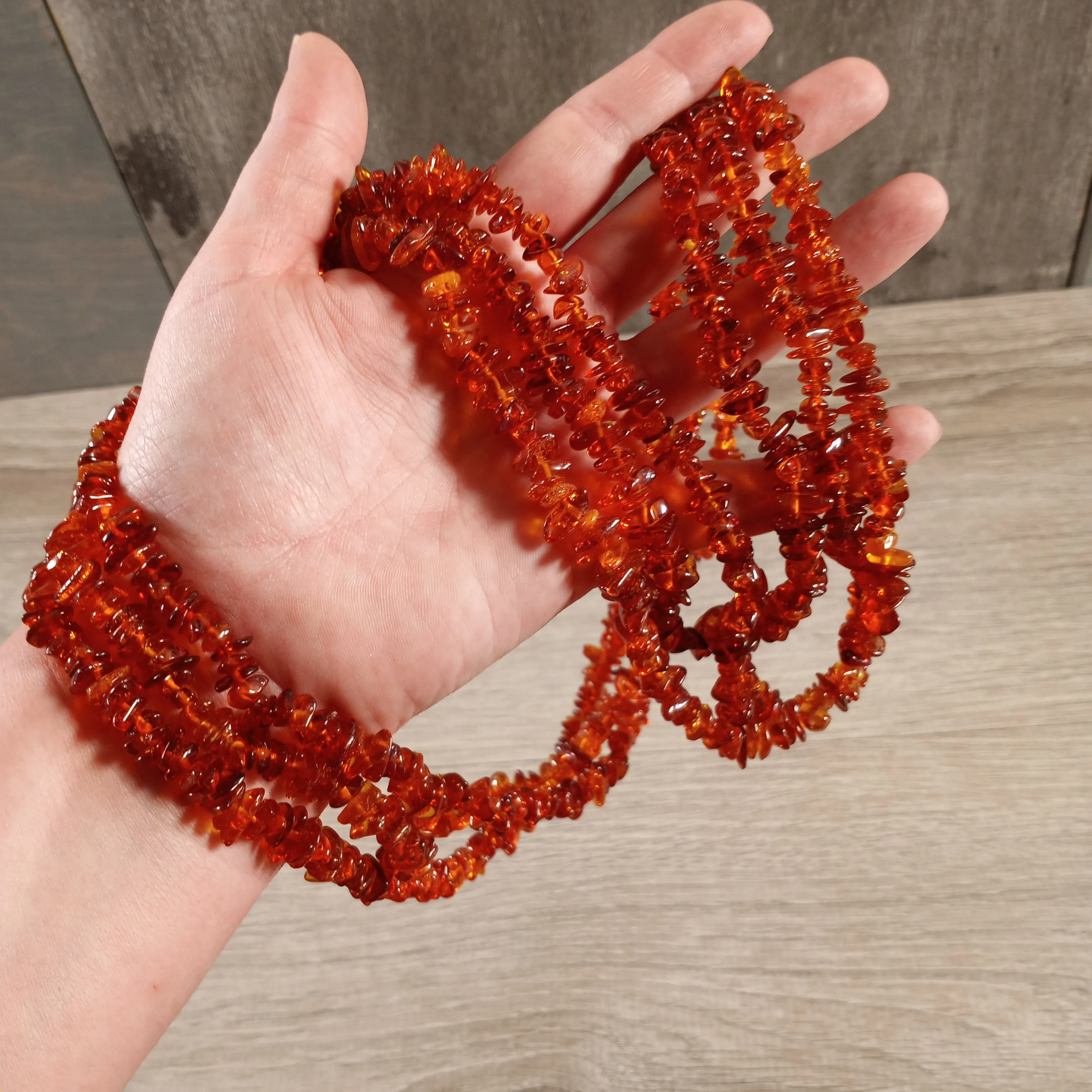 Natural Baltic Amber Chip Necklace - Wholesale Resin Jewelry
