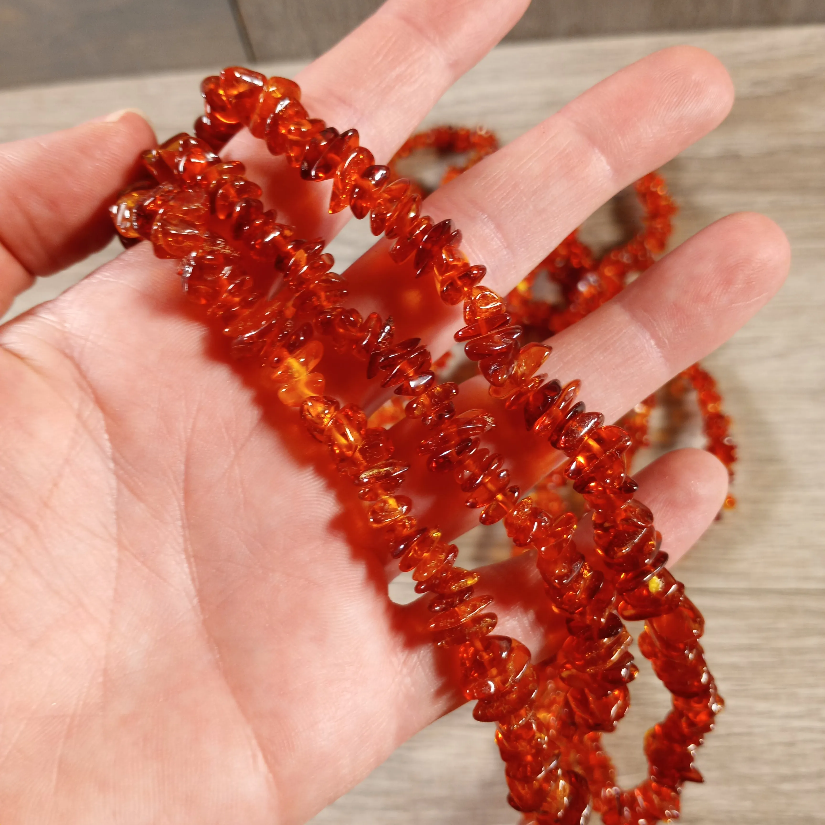 Natural Baltic Amber Chip Necklace - Wholesale Resin Jewelry
