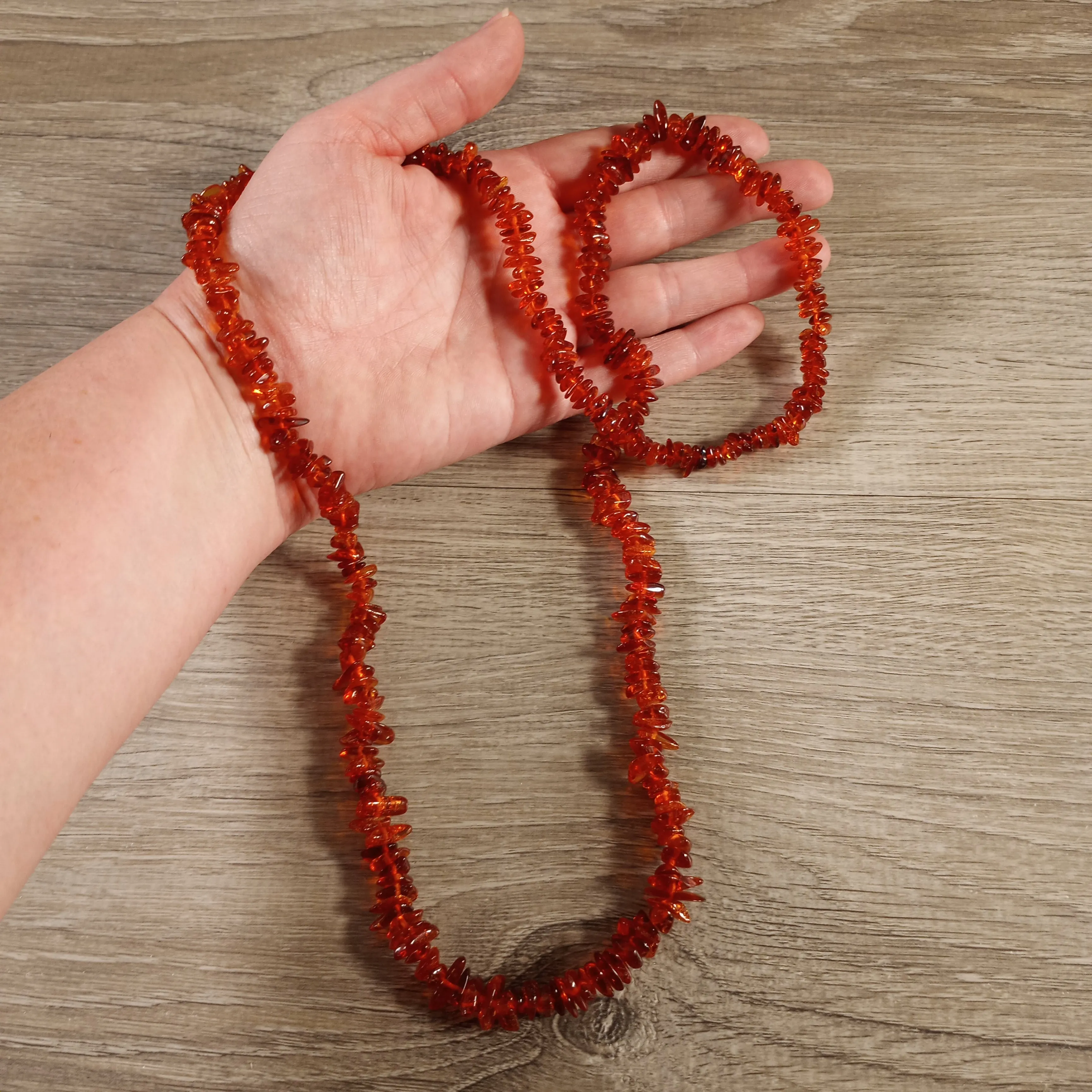 Natural Baltic Amber Chip Necklace - Wholesale Resin Jewelry