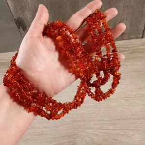 Natural Baltic Amber Chip Necklace - Wholesale Resin Jewelry