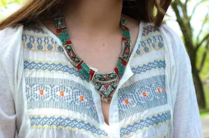 One of a Kind Turquoise and Coral