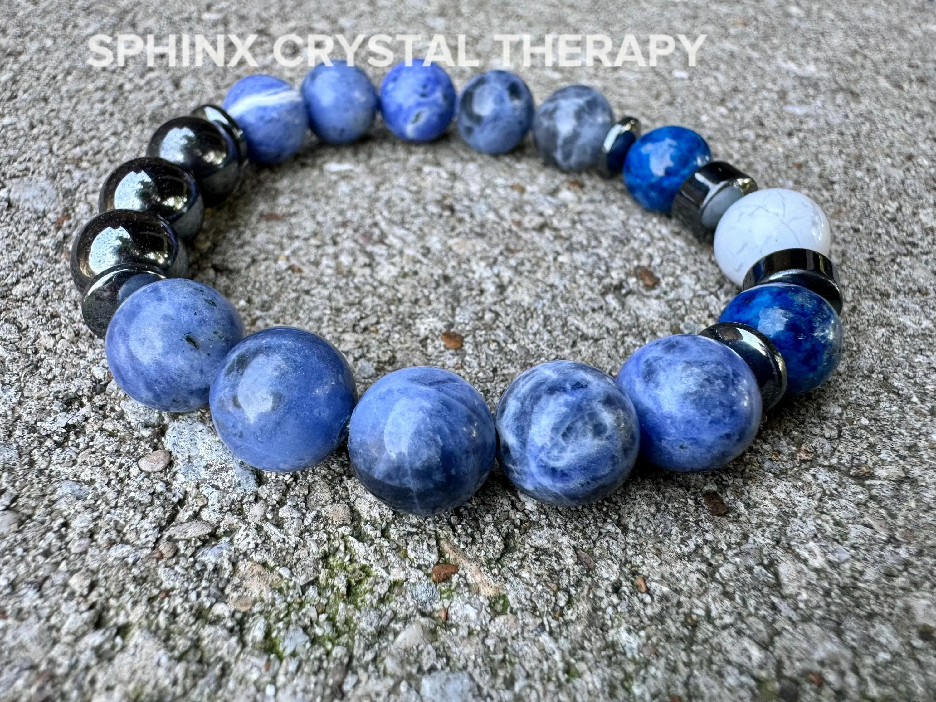 Only One - 10MM Creativity & Inspiration -IMPERFECT STONES Writing Bracelet - Sodalite - Lapis - DISCOUNTED Crystal Healing Gemstones 1