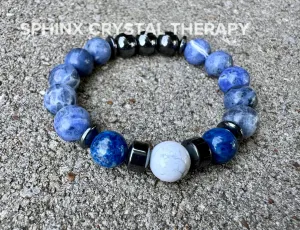 Only One - 10MM Creativity & Inspiration -IMPERFECT STONES Writing Bracelet - Sodalite - Lapis - DISCOUNTED Crystal Healing Gemstones 1