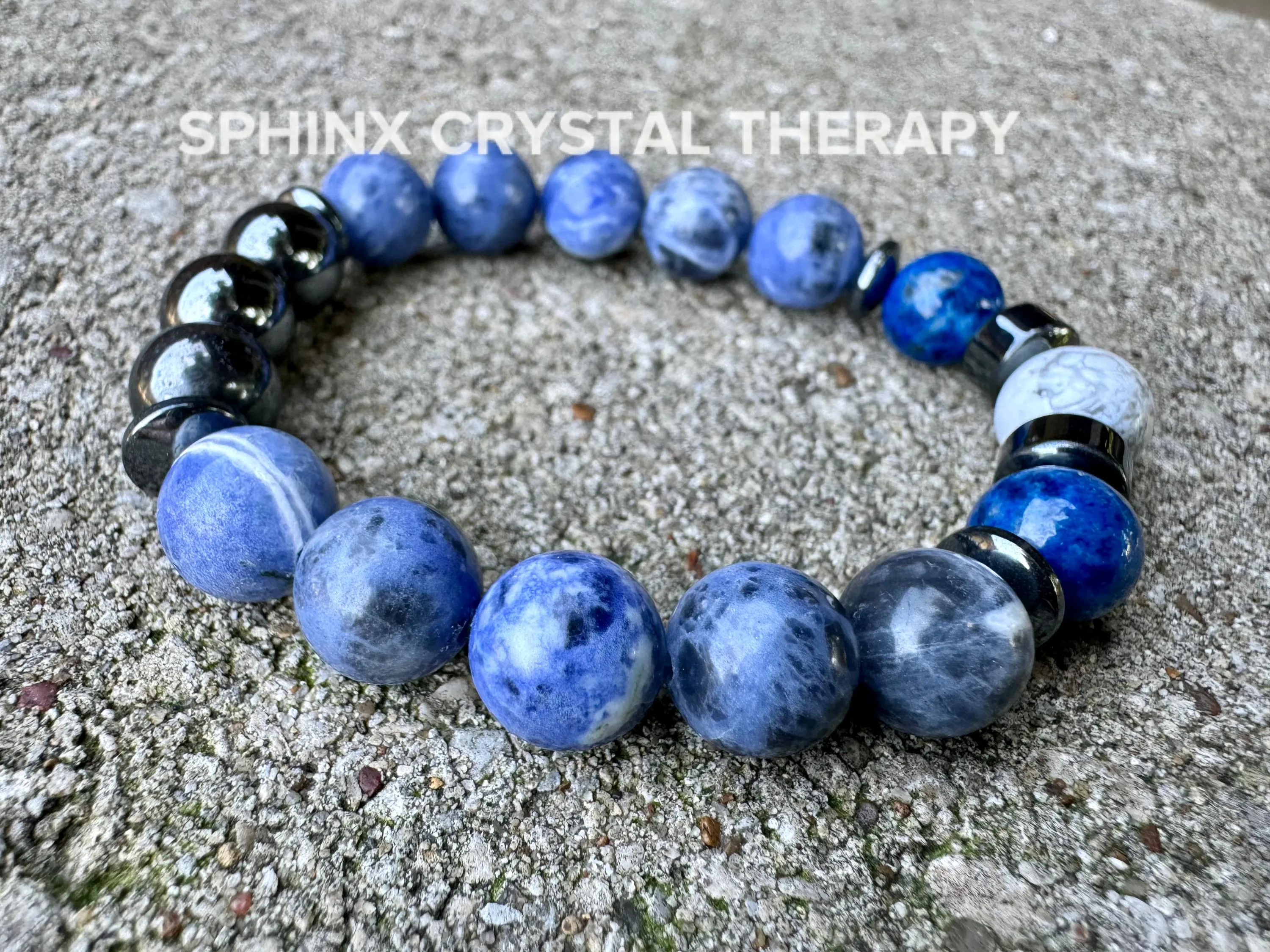 Only One - 10MM Creativity & Inspiration -IMPERFECT STONES Writing Bracelet - Sodalite - Lapis - DISCOUNTED Crystal Healing Gemstones 1