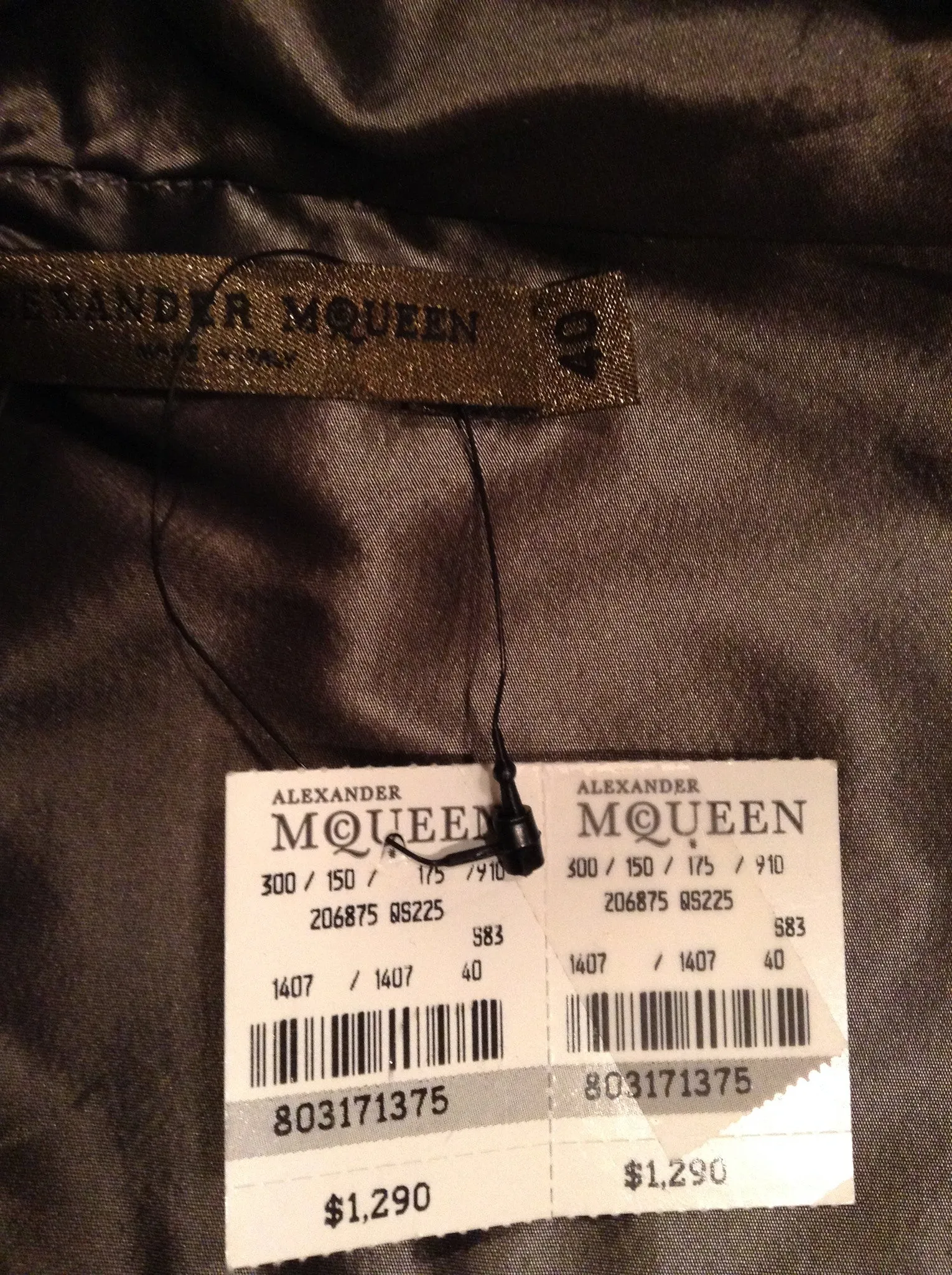 Original Alexander Mcqueen - Metallic 2pc Set Skirt and Jacket - IT 40