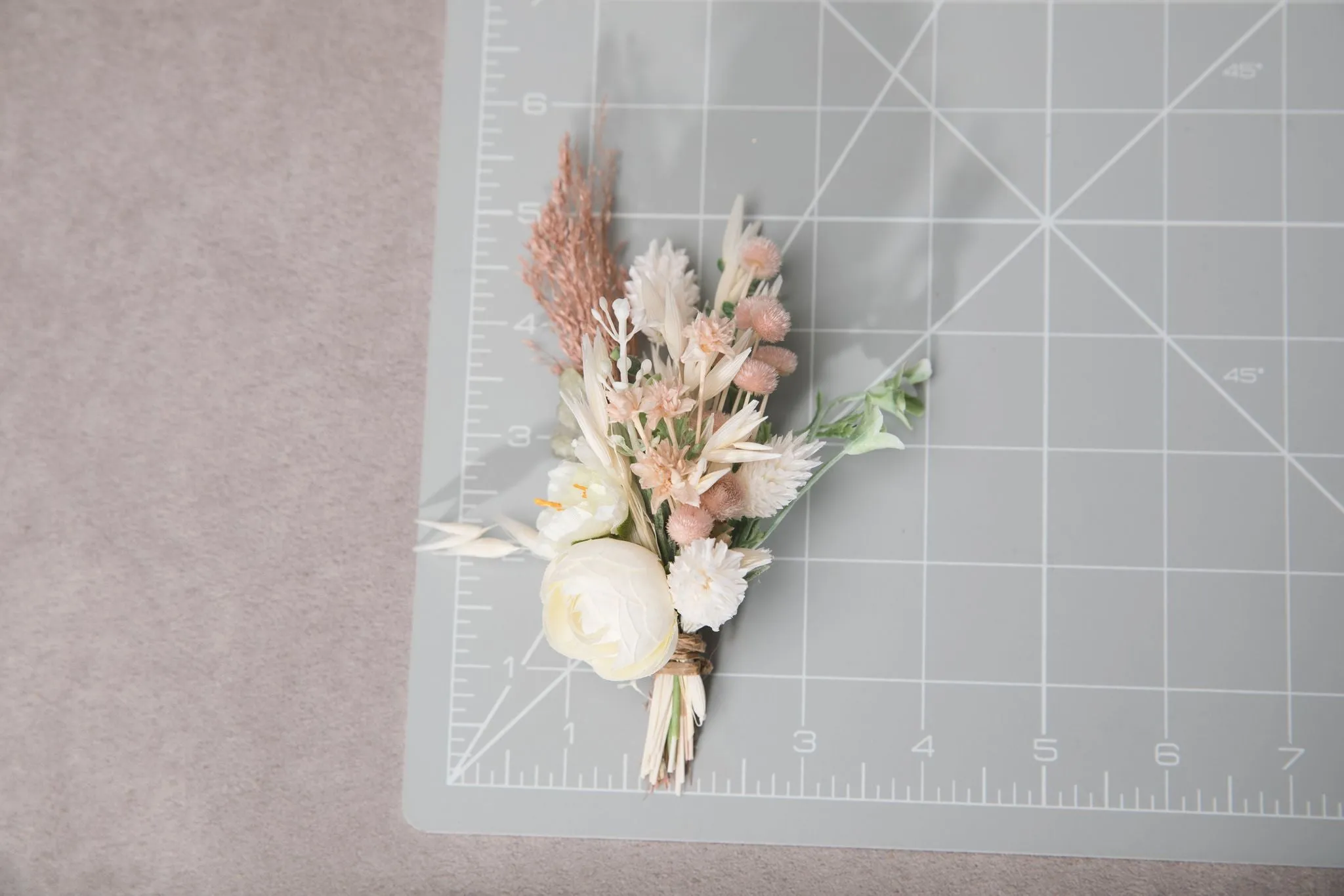 Romantic pastel flower set Bridal set Ivory Flower girl hair clip Boutonniere Flower corsage for groom Wedding belt Blush and peach