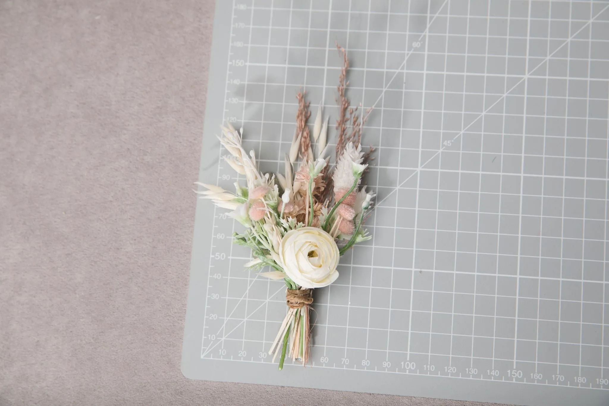 Romantic pastel flower set Bridal set Ivory Flower girl hair clip Boutonniere Flower corsage for groom Wedding belt Blush and peach