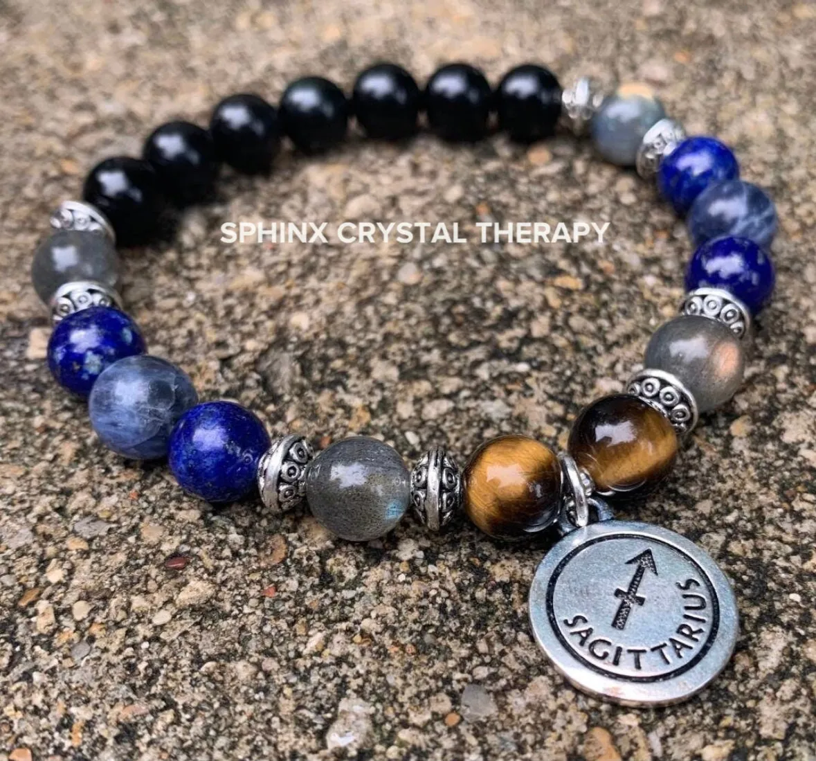 Sagittarius Energy - Zodiac Horoscope " The Optimistic Sagittarius " November December Birthday - Crystal Healing Quality Gemstone Bracelet