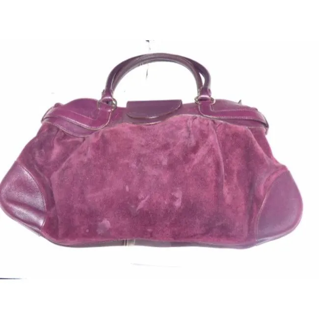 Salvatore Ferragamo Vintage Pursesdesigner Purses Deep Purple Suedeleather Satchel