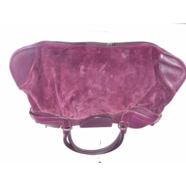 Salvatore Ferragamo Vintage Pursesdesigner Purses Deep Purple Suedeleather Satchel