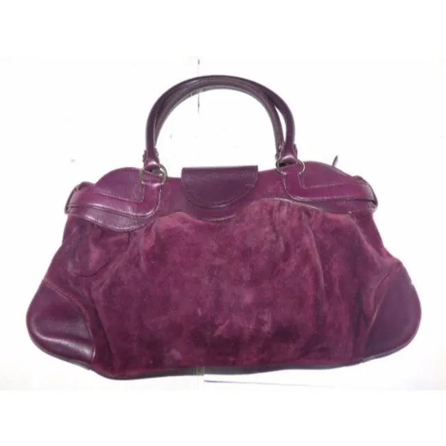 Salvatore Ferragamo Vintage Pursesdesigner Purses Deep Purple Suedeleather Satchel