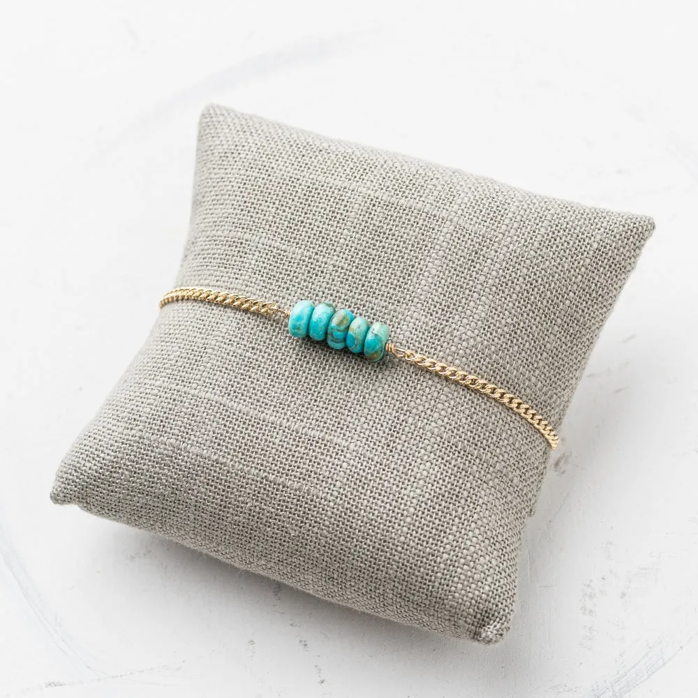 Turquoise Stack Bracelet on Gold Curb Chain