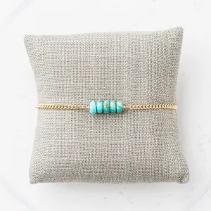 Turquoise Stack Bracelet on Gold Curb Chain