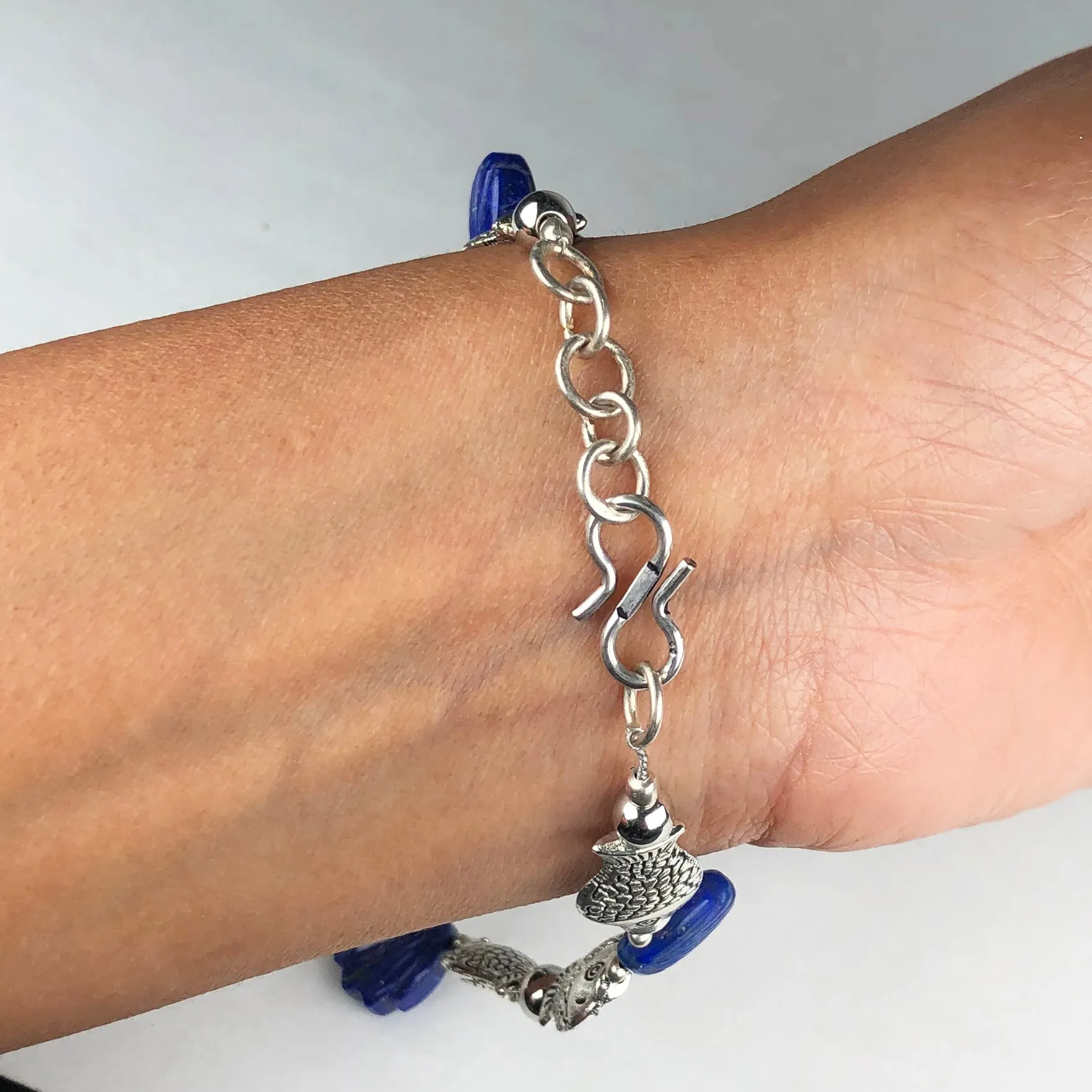 Wonderful Blue Lapis Lazuli Bracelet Healing  Adjustable
